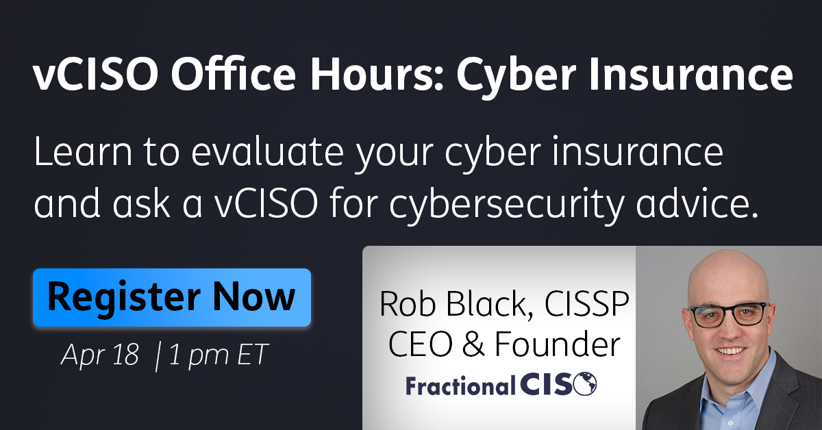 vCISO Office Hours - Cyber Insurance - Banner